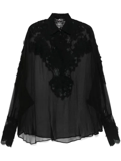 Ermanno Scervino Floral-lace Blouse In Black