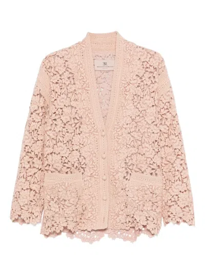 Ermanno Scervino Cardigan Aus Floraler Spitze In Pink