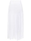 ERMANNO SCERVINO FLORAL LACE COTTON MAXI SKIRT IN WHITE FOR WOMEN