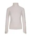 Ermanno Scervino Floral-lace-detail Virgin Wool Jumper In White
