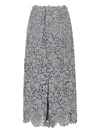 Ermanno Scervino Floral-lace Scalloped Hem Skirt In Brown