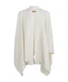 Ermanno Scervino Cozy Cable Knit Cape With Ribbed Hem In White