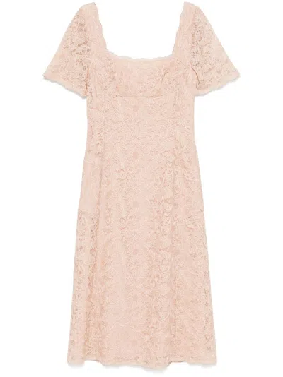 Ermanno Scervino Midikleid Aus Blumenspitze In Rosa