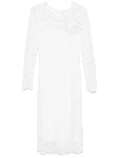 Ermanno Scervino Floral-lace Midi Dress In White