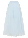 Ermanno Scervino Lace Overlay Flared Midi Skirt In Blue