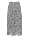 Ermanno Scervino Floral-lace Scalloped Hem Skirt In Gray