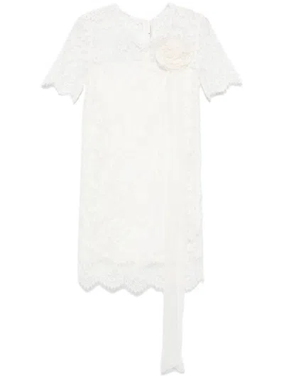 Ermanno Scervino Floral-lace Mini Dress In White