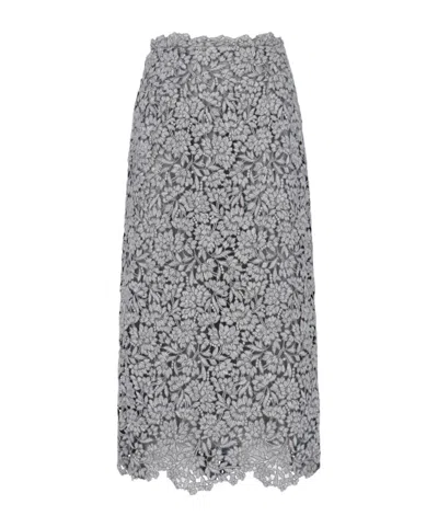 ERMANNO SCERVINO FLORAL-LACE SCALLOPED HEM SKIRT