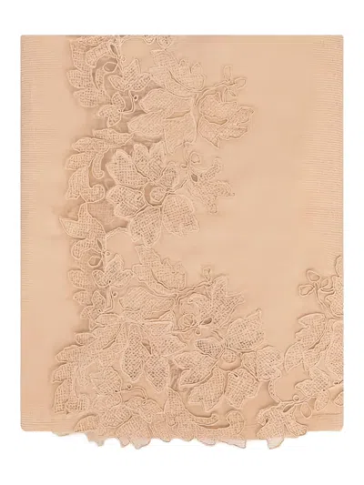 Ermanno Scervino Floral-lace Scarf In Brown