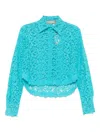Ermanno Scervino Floral-lace Shirt In Blue