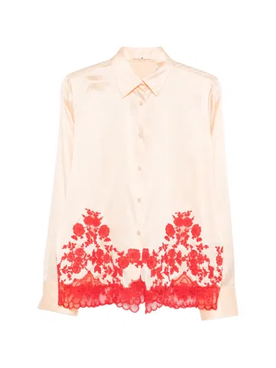 Ermanno Scervino Floral-lace Shirt In Neutral