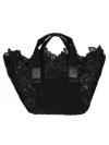 Ermanno Scervino Lace Overlay Tote Bag With Dual Handles In Black