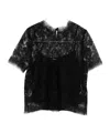 Ermanno Scervino Black Floral-lace Short-sleeve T-shirt In Black