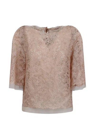 Ermanno Scervino Floral Lace Short-sleeved Blouse