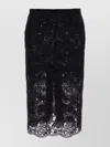 Ermanno Scervino Intricate Lace Effect Skirt With Tulle Lining In Black