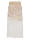 Ermanno Scervino Midi Skirt With Floral Lace Overlay In White