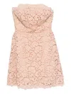 Ermanno Scervino Floral-lace Strapless Dress In Pink