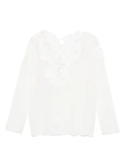 Ermanno Scervino Floral-lace Sweater In White