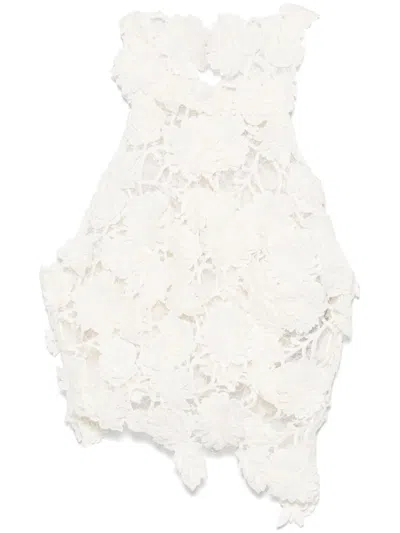 Ermanno Scervino Floral Lace Top In White