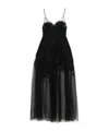 Ermanno Scervino Floral-lace Tulle Maxi Dress In Black