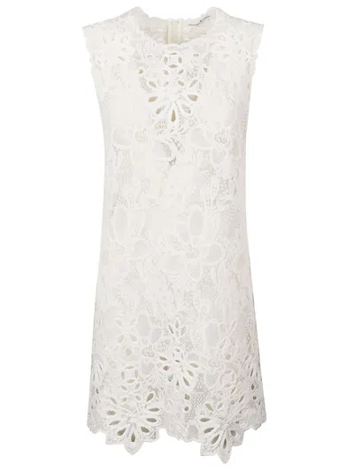 Ermanno Scervino Floral Laced Dress In White