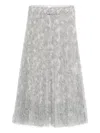 Ermanno Scervino Midi Skirt With Floral Lace Overlay In Gray