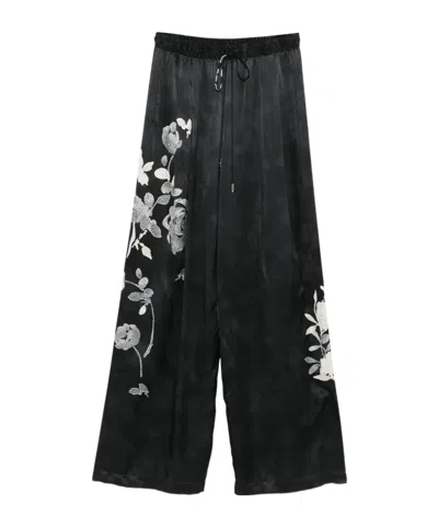 ERMANNO SCERVINO FLORAL-PRINT DRAWSTRING-WAIST TROUSERS
