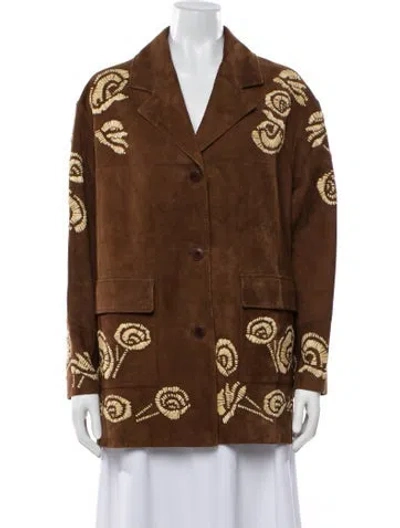 Pre-owned Ermanno Scervino Floral Print Jacket In Brown