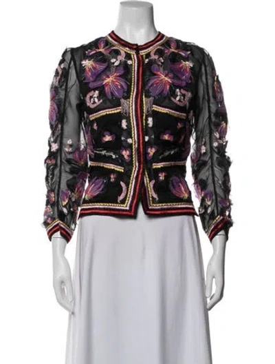 Pre-owned Ermanno Scervino Floral Print Jacket In White
