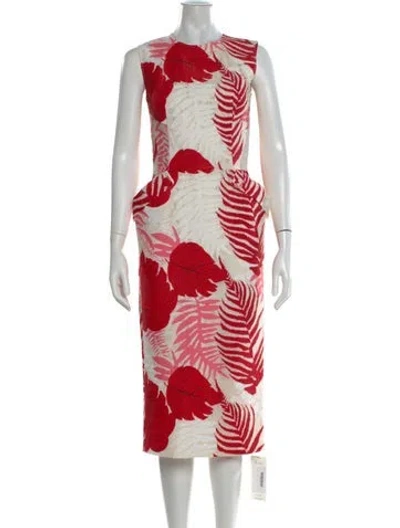 Pre-owned Ermanno Scervino Floral Print Knee-length Dress In Red