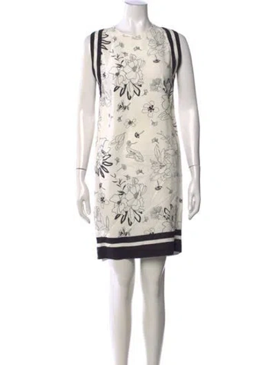 Pre-owned Ermanno Scervino Floral Print Knee-length Dress W/ Tags In Neutral