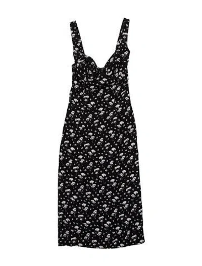Pre-owned Ermanno Scervino Floral Print Long Dress In Blue