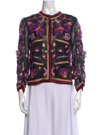Pre-owned Ermanno Scervino Floral Print Long Sleeve Top In Multicolor