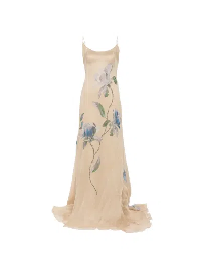 Ermanno Scervino Maxikleid Mit Blumen-print In Neutral