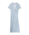 Ermanno Scervino Floral Print Wrap Midi Dress In Blue
