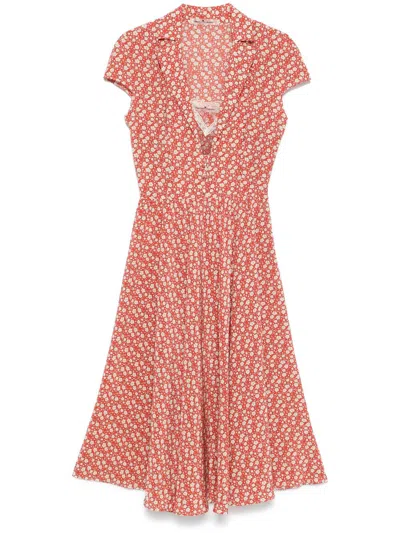 Ermanno Scervino Floral-print Midi Dress In Pink