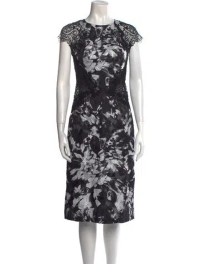 Pre-owned Ermanno Scervino Floral Print Midi Length Dress In Black