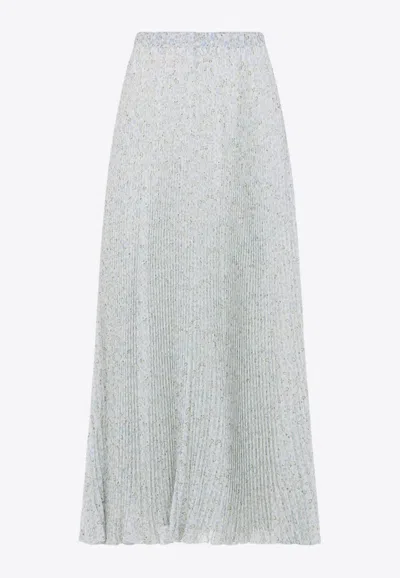 Ermanno Scervino Floral Print Midi Plisse Skirt In Multi