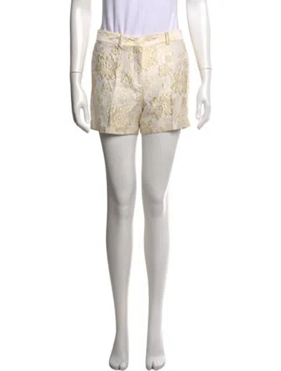 Pre-owned Ermanno Scervino Floral Print Mini Shorts In White