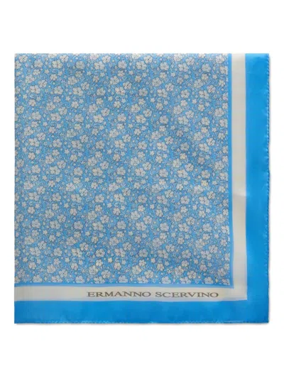 Ermanno Scervino Floral-print Scarf In Blue