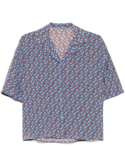 Ermanno Scervino Floral Print Shirt In 褐色
