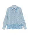 Ermanno Scervino Floral-print Shirt In Blue