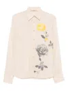 Ermanno Scervino Floral-print Silk Shirt In Yellow