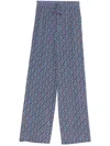 Ermanno Scervino Floral-print Trousers In Blue