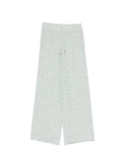 Ermanno Scervino Floral-print Trousers In Blue