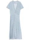 Ermanno Scervino Floral Print Wrap Midi Dress In Blue
