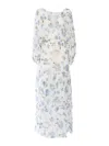 Ermanno Scervino Floral-printed Maxi Dress With Long Sleeves In Multi