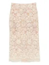 Ermanno Scervino Floral Sequin Midi Skirt In Neutral