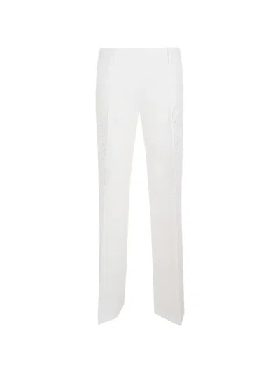 Ermanno Scervino Floral-appliqué Trousers In White