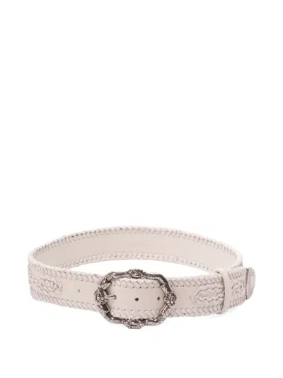 Ermanno Scervino Floral-buckle Belt In Gold